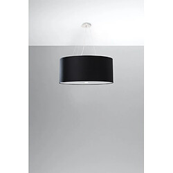 Luminaire Center Suspension Otto Verre,acier,tissu Noir 5 ampoules 115cm