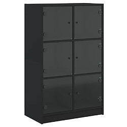 vidaXL Buffet haut avec portes noir 68x37x109 cm bois d'ingénierie