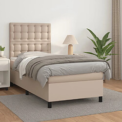 Maison Chic Lit adulte- Lit + matelas,Sommier à lattes de lit avec matelas Cappuccino 100x200 cm -GKD55959