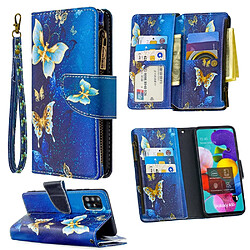 Etui en PU fermeture à glissière d'impression de modèle joli papillon pour votre Samsung Galaxy A51 SM-A515