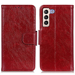 Etui en PU texture nappa, fermeture magnétique rouge pour votre Samsung Galaxy S22 Plus