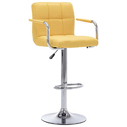 vidaXL Chaise de bar Jaune Tissu