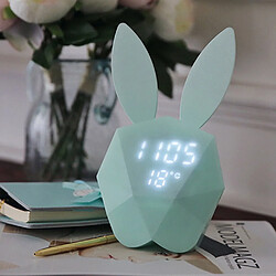 Modèle de lapin réveil commande vocale intelligente USB chargeant la petite lumière BU - Bleu