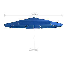 Avis vidaXL Tissu de remplacement pour parasol d'extérieur Bleu azuré 500cm