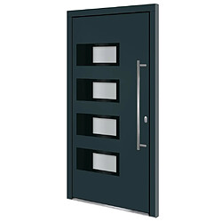 vidaXL Porte d'entrée Anthracite 110x210 cm Aluminium et PVC