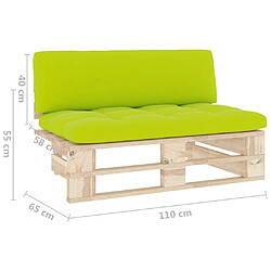 vidaXL Canapé central palette de jardin bois de pin imprégné pas cher