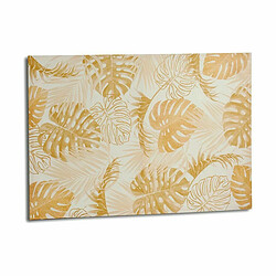 Gift Decor Toile Feuille d'une plante Doré 120 x 80 x 2,5 cm (4 Unités)