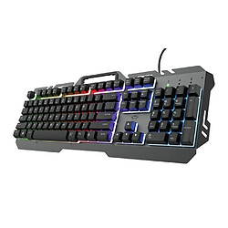 Trust Clavier Gaming Filaire GXT 853 Esca en Métal avec Éclairage LED Arc-en-ciel Noir