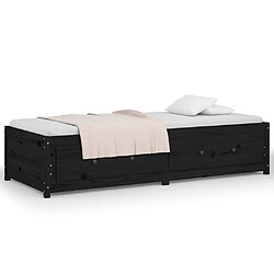 Acheter vidaXL Lit de jour sans matelas noir 75x190 cm bois de pin massif