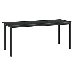 Maison Chic Table de jardin | Table d'extérieur Noir 190x90x74 cm Aluminium et verre -GKD39113