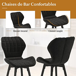 Avis Helloshop26 Lot de 2 chaises tabourets de bar chaises hautes rembourrées repose-pieds chaises de cuisine moderne en métal noir 20_0008732