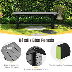 Acheter Helloshop26 Banc de jardin HDPE pour 2 personnes charge 300 kg banquette extérieur avec cadre en métal et couvre-pied de protection gris 20_0005573