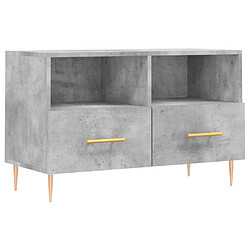 vidaXL Meuble TV Gris béton 80x36x50 cm Bois d'ingénierie