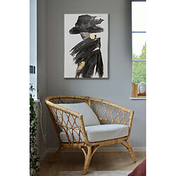 Pegane Tableau peinture à l'huile sur toile, peinte murale avec cadre en bois noir - Longueur 80 x Profondeur 3.5 x Hauteur 120 cm pas cher