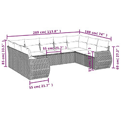 Avis Maison Chic Salon de jardin avec coussins 9 pcs | Ensemble de Table et chaises | Mobilier d'Extérieur beige résine tressée -GKD71399