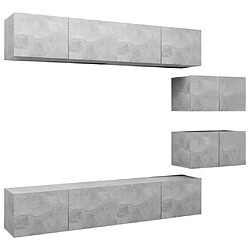 vidaXL Ensemble de meubles TV 6 pcs Gris béton Bois d'ingénierie