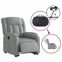 Maison Chic Fauteuil Relax pour salon, Fauteuil inclinable électrique gris clair tissu -GKD36299 pas cher