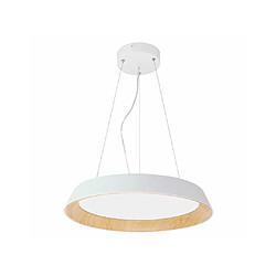 Vente-Unique Suspension LED en métal et aluminium - D. 45 cm - Blanc et naturel - DERRY