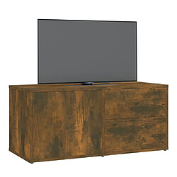 Acheter Maison Chic Meuble TV scandinave - Banc TV pour salon Chêne fumé 80x34x36 cm Bois d'ingénierie -MN34126