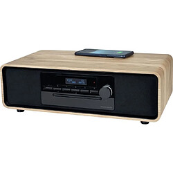 Micro-chaîne Bluetooth - THOMSON - Bois/Noir - Radio FM/DAB+/CD/MP3/USB/Induction, 75W, Affichage LCD, Télécommande, Alim. 230V