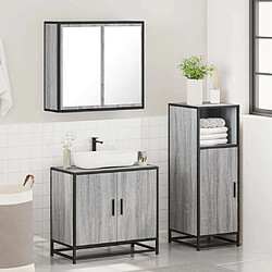 Avis vidaXL Ensemble de meubles de salle de bain 3 pcs Sonoma gris