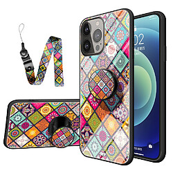 Coque en TPU à vitre intégré, antichoc, hybride avec cordon motif couleur pour votre Apple iPhone 13 Pro 6.1 pouces