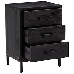 Avis vidaXL Table de chevet Noir 40x30x55 cm Bois de pin massif