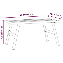 vidaXL Table basse de jardin noir 90x45x35 cm acier enduit de poudre pas cher