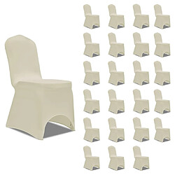 vidaXL Housses élastiques de chaise Crème 24 pcs