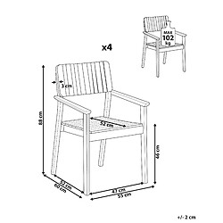 Avis Beliani Lot de 4 chaises AGELLO Bois Bois clair