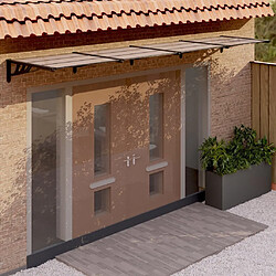 Maison Chic Store banne | Auvent de porte | Marquise Brise-soleil Noir 396x90 cm Polycarbonate -GKD24189