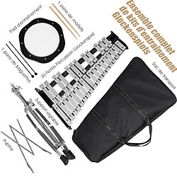 Helloshop26 Kit de percussion 30 note avec support et pupitre hauteur réglable 58-96 cm 20_0007190 pas cher