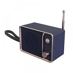 General Haut-parleur rétro Bluetooth portable, mini haut-parleur vintage TV, 3D Surround Mini rétro rechargeable audio portable basse lourde voyage USB HiFi stéréo mignon haut-parleur (bleu)