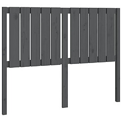 vidaXL Tête de lit Gris 125,5x4x100 cm Bois massif de pin