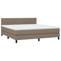 Avis Maison Chic Lit adulte- Lit + matelas,Sommier à lattes de lit avec matelas Taupe 160x200 cm Tissu -GKD22732