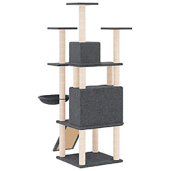 Arbre à chat avec griffoirs,niche pour chat en sisal Gris foncé 154 cm -MN76733 pas cher