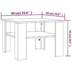 vidaXL Table basse Chêne sonoma 60x60x42 cm Bois d’ingénierie pas cher