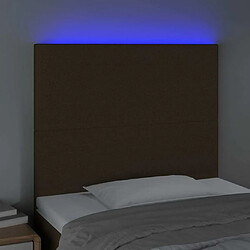 Avis Maison Chic Tête de lit scandinave à LED,meuble de chambre Marron foncé 90x5x118/128 cm Tissu -MN27846