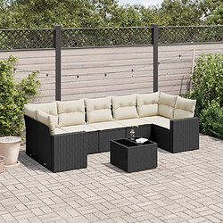 Maison Chic Salon de jardin 8 pcs avec coussins | Ensemble de Table et chaises | Mobilier d'Extérieur noir résine tressée -GKD70471