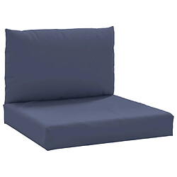 vidaXL Coussins de palette lot de 2 bleu marine tissu