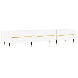 vidaXL Meuble TV blanc 150x36x30 cm bois d'ingénierie