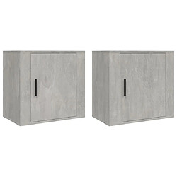 Maison Chic Lot de 2 Tables de Chevet murales - Tables de Nuit Gris béton 50x30x47 cm