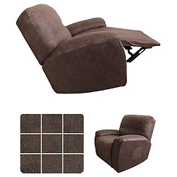 housse extensible inclinable, chaise de salon housse de canapé café foncé (daim)