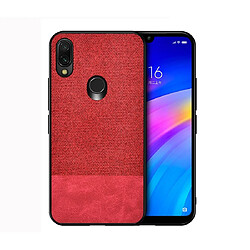 Wewoo Coque Rigide Étui de protection en PU + chiffon d'épissure antichoc pour Xiaomi Redmi 7 rouge