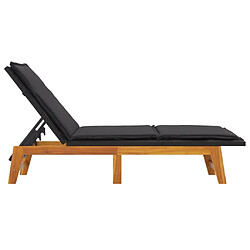 Maison Chic Chaise longue avec coussin | Bain de soleil Relax | Transat Résine tressée/bois massif d'acacia -GKD54477 pas cher