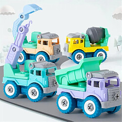 Universal 4pcs Construction Toy Engineering Car Tamin Fire Truck Buil