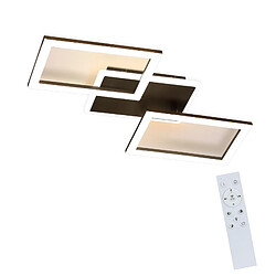 NETTLIFE Plafonnier LED 3000K-6500K, 46W Noir Dimmable Moderne avec Télécommande Éclairage de Plafond Lampe de Cuisine pour Chambre Bureau Couloir