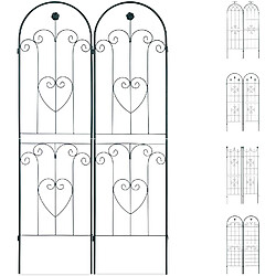 Helloshop26 Treillis clôture plante grimpante arche jardin fer set de 2 vert 13_0002896