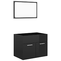 vidaXL Ensemble de meubles de salle de bain 2 pcs Noir brillant