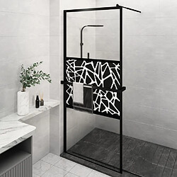 vidaXL Paroi de douche avec étagère Noir 100x195cm Verre ESG&Aluminium